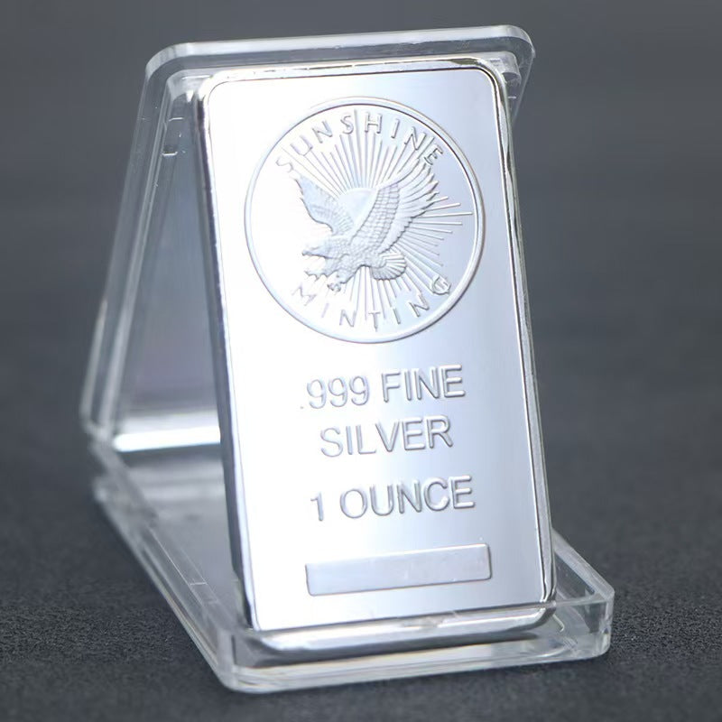 American Silver Bullion Bar Sunshine Minting .999 Fine Silver One Troy Ounce Bar Medal