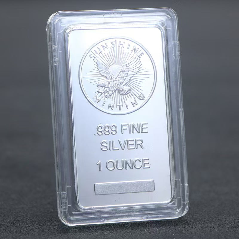 American Silver Bullion Bar Sunshine Minting .999 Fine Silver One Troy Ounce Bar Medal