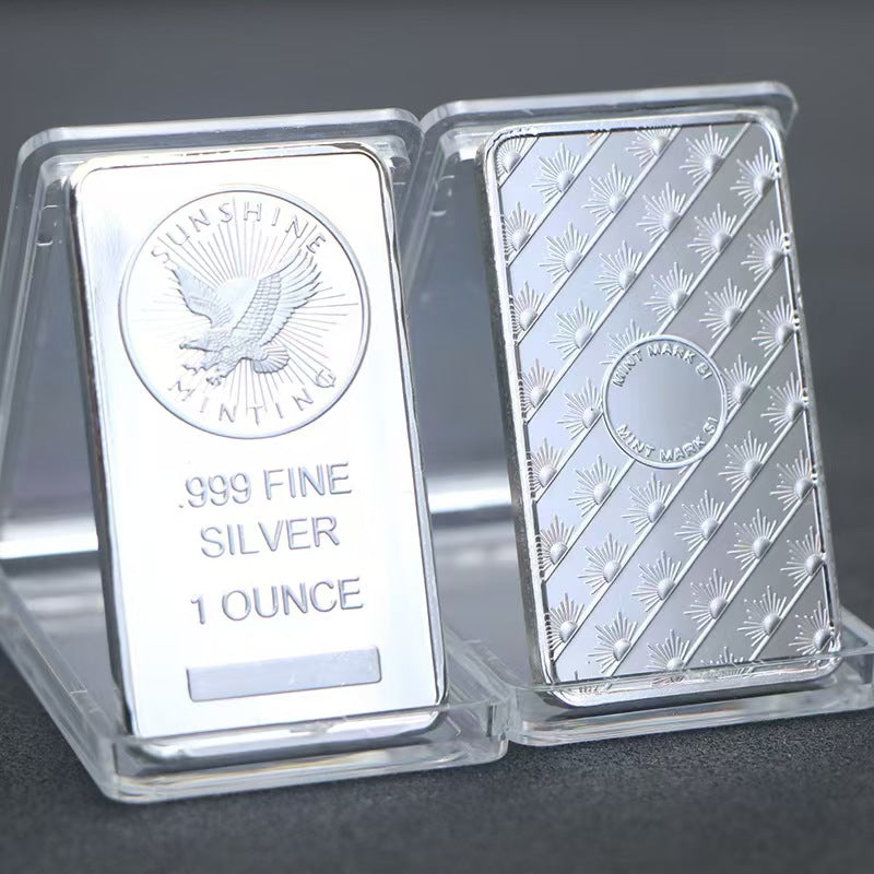 American Silver Bullion Bar Sunshine Minting .999 Fine Silver One Troy Ounce Bar Medal